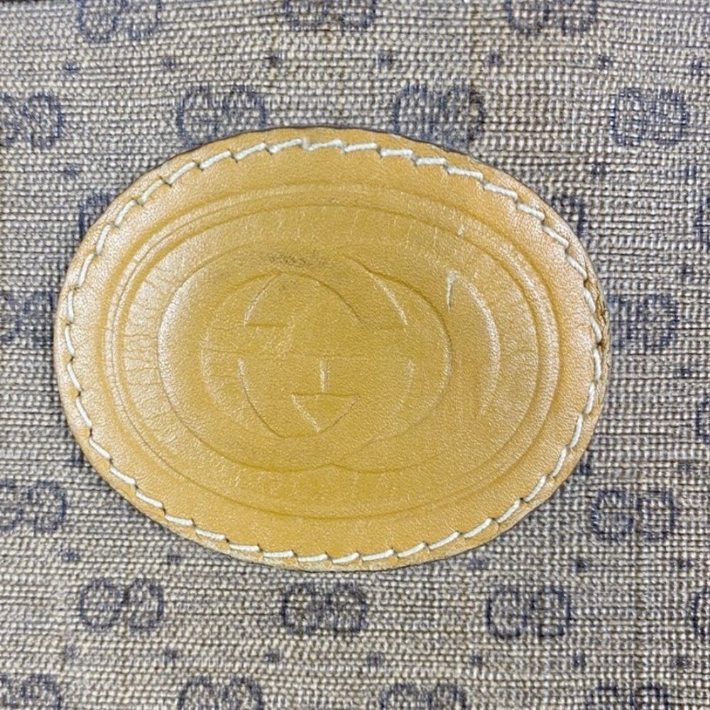 Vintage Gucci Tan Canvas Shoulder Bag - 14" x 16" x 3” - Picture 2 of 10